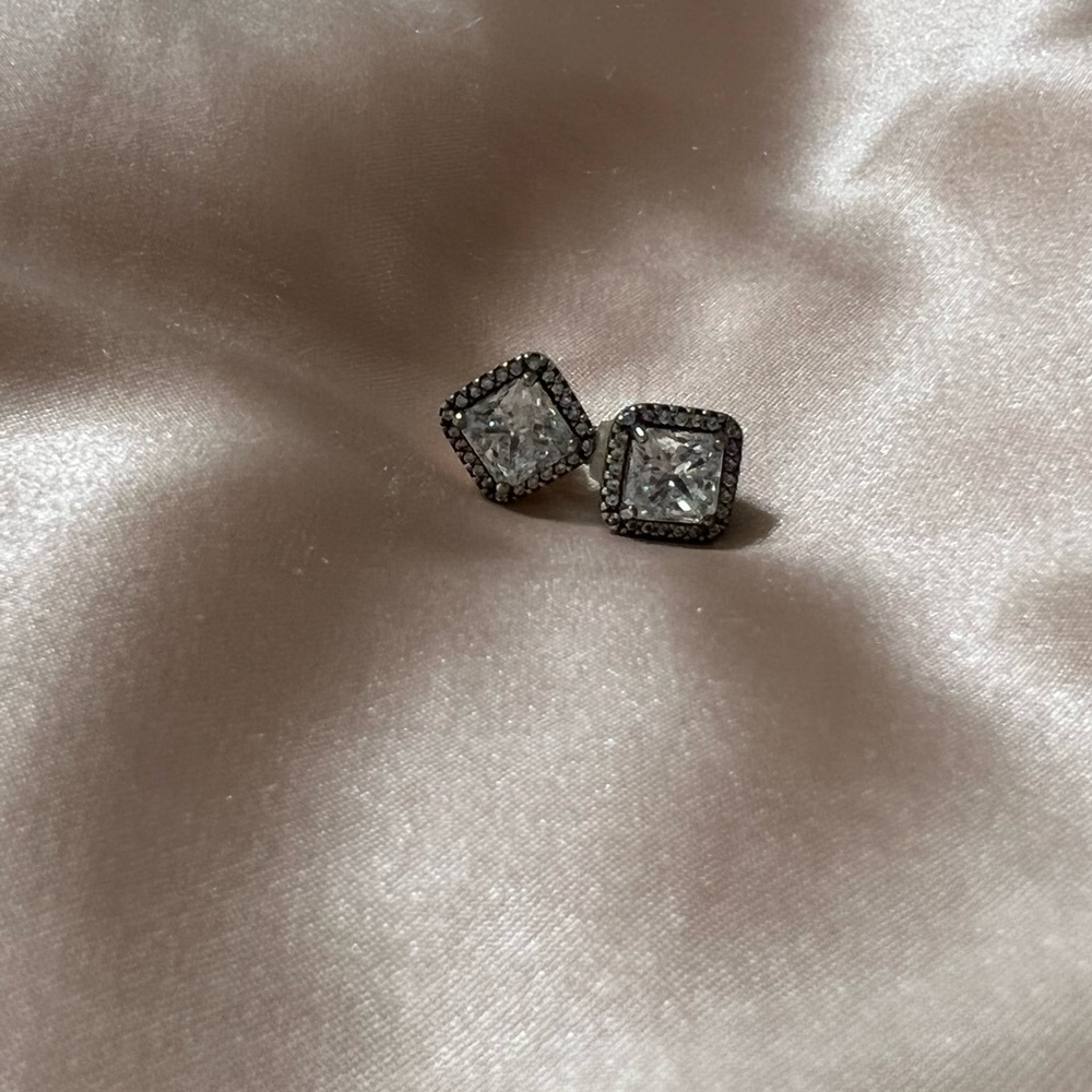 Pandora Timeless Elegance Earrings, Clear CZ, 925 Sterling Silver